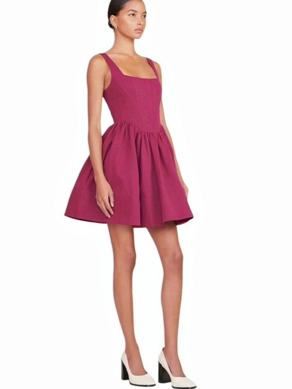 STAUD Landscape Dress in Cherry
